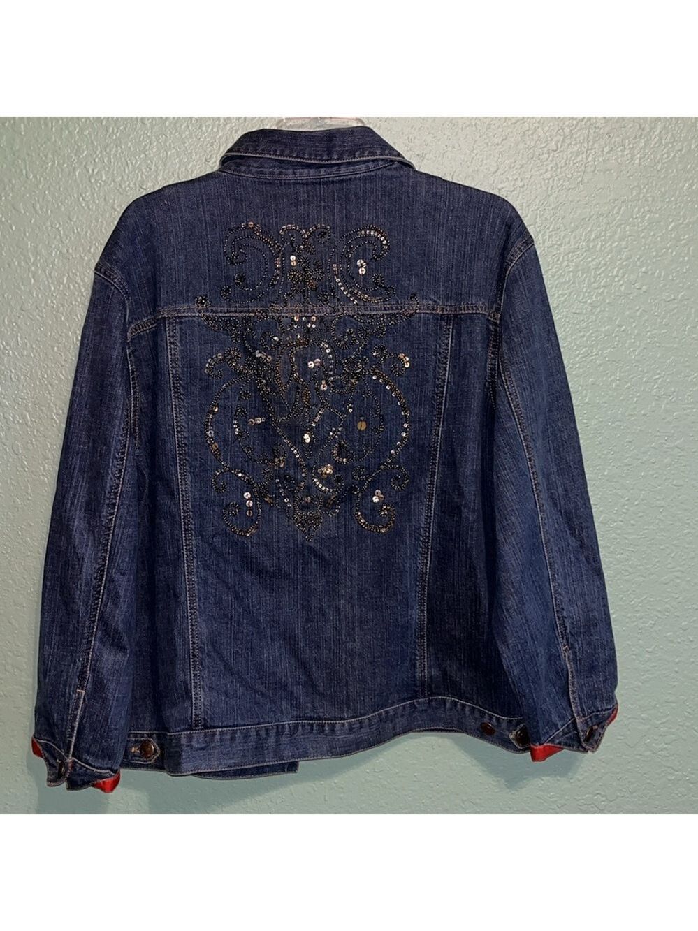 Vintage Denim Jacket embroidered sequined beaded designs